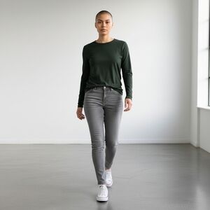 Zenana Staple Forrest Green Womens Top Plus Size 3X Scoop Neck Long Sleeve Tunic